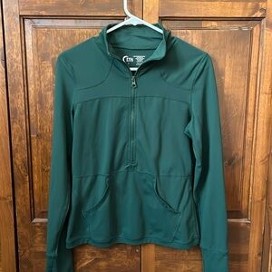 Zyia Active Long Sleeve Half-Zip Workout Top Green Size Small